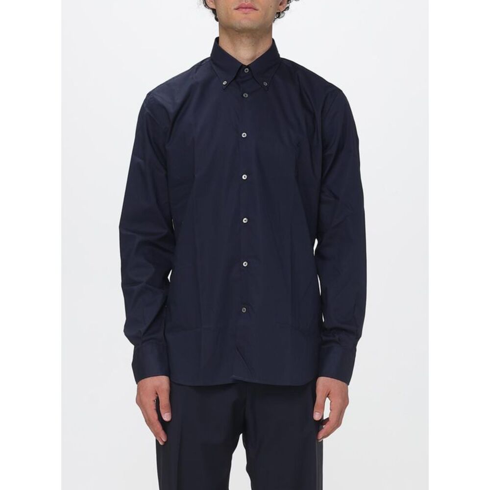 Brooksfield Men Button-Down Collar Casual Shirt Brooksfield In Cotton Poplin